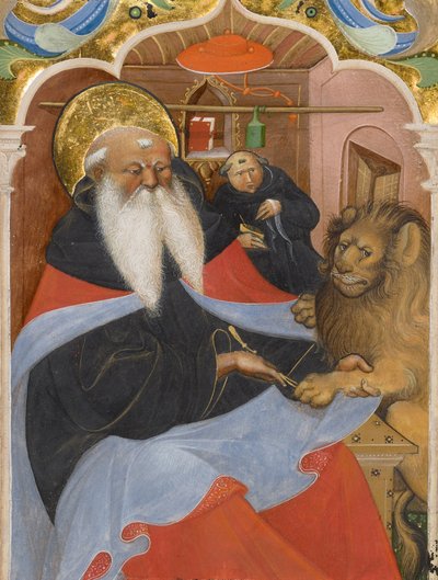 Der heilige Hieronymus zieht einem Löwen einen Dorn aus der Pfote von The Master of the Murano Gradual